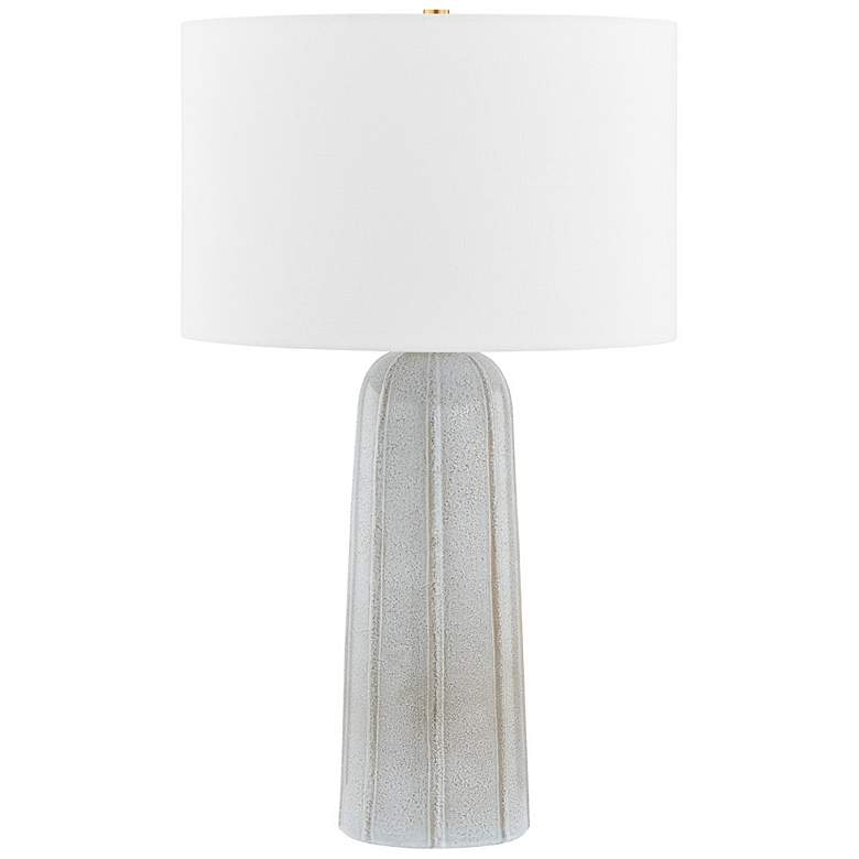 Image 1 The Lifestyled Co Kel 16 in. Aged Brass/ Ceramic Reactive Ash Table Lamp