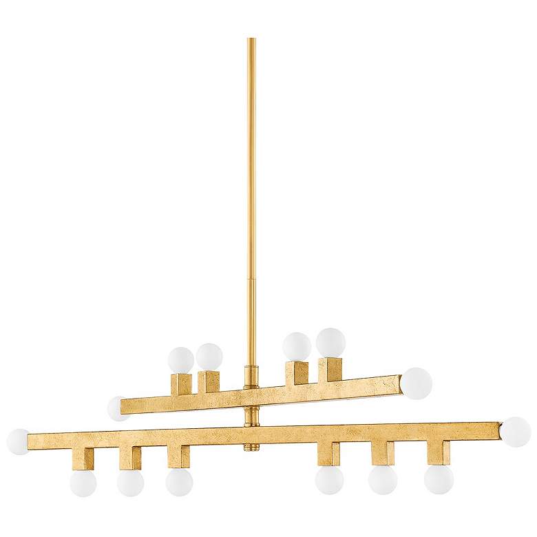 Image 1 The Lifestyled Co Sutter 40.75 in. Vintage Gold Leaf Chandelier