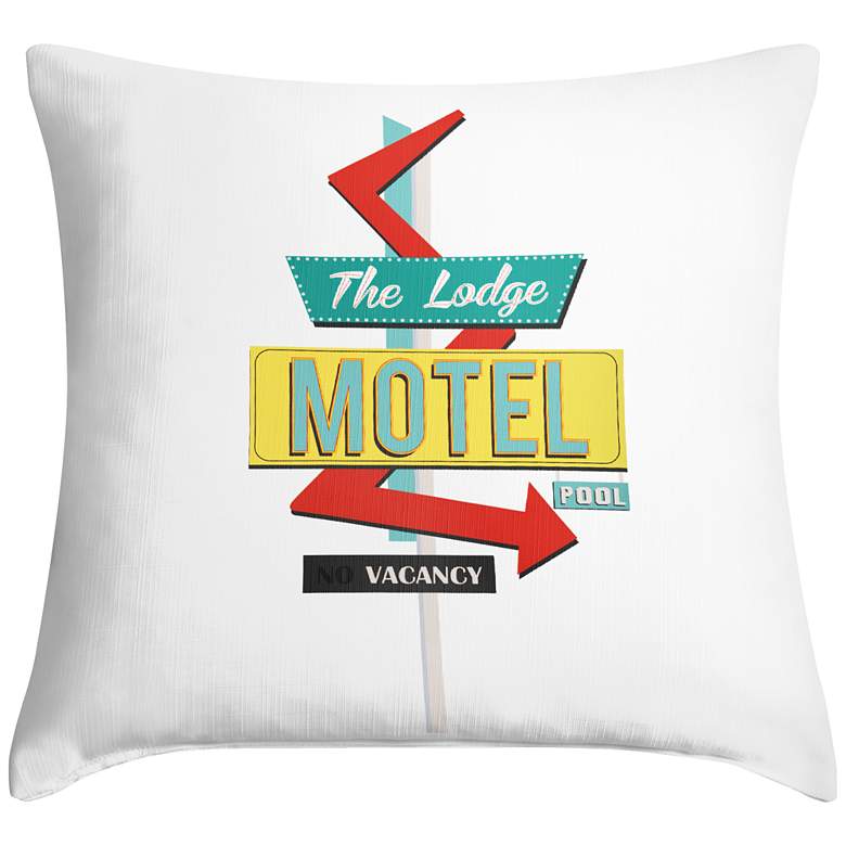 Image 1 The Lodge Motel 18 inch Square Throw Pillow