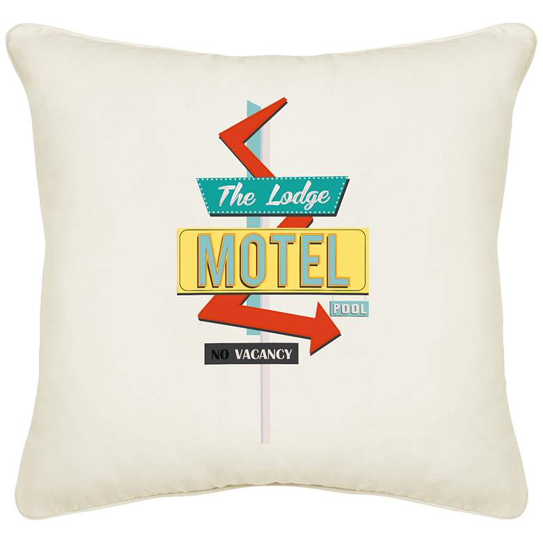 Image 1 The Lodge Motel Cream Canvas 18 inchW Pillow