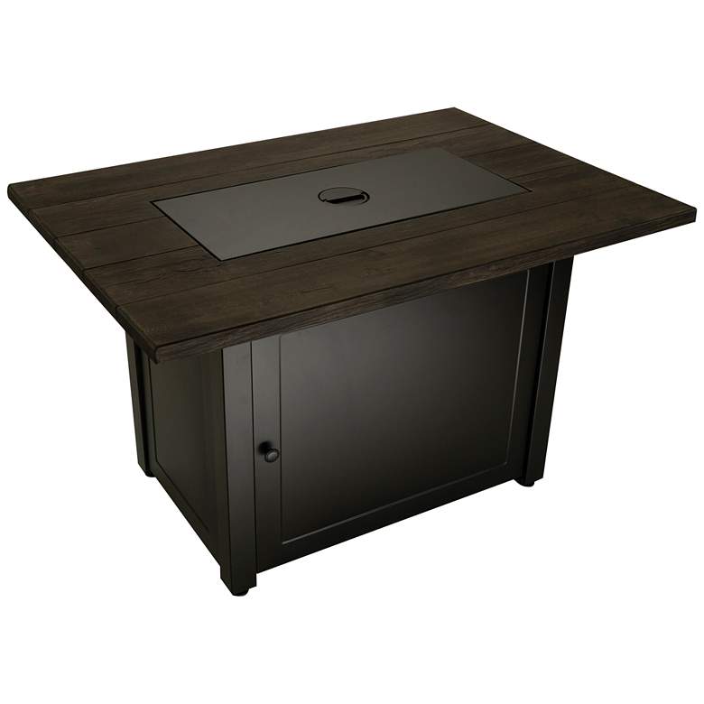 Image 1 The Marc 40" Wide Faux Wood Rectangular Gas Outdoor Fire Pit