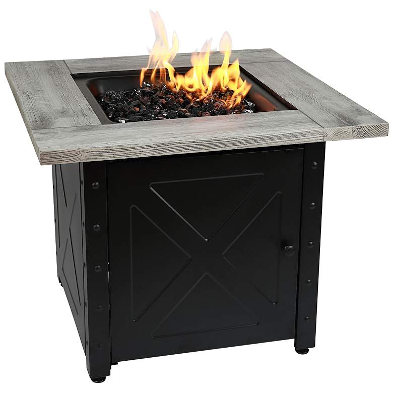 Image 1 The Mason 30"W Cement Resin Mantel LP Gas Fire Pit Table