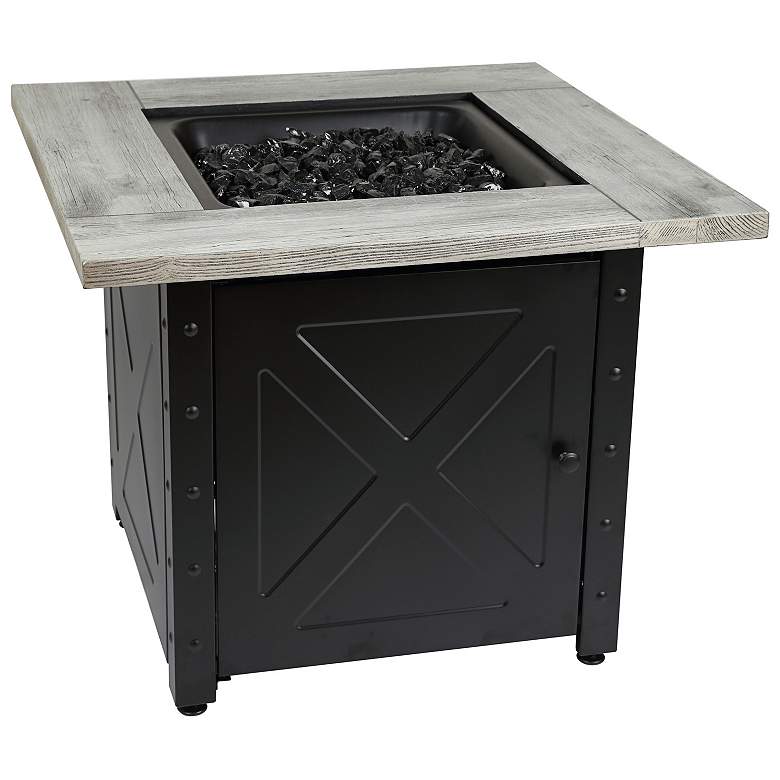 Image 2 The Mason 30"W Cement Resin Mantel LP Gas Fire Pit Table more views