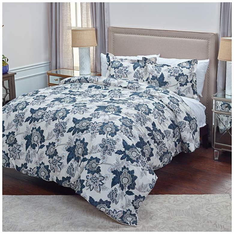 Image 1 The Morrison Blue 3-Piece Queen Comforter Set