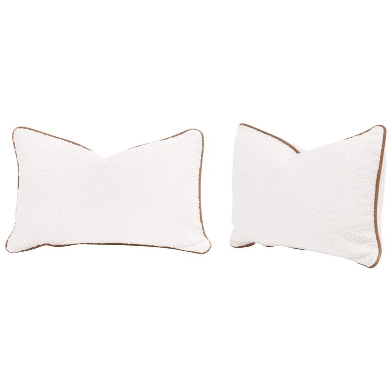 Image 1 The Not So Basic 20" Essential Lumbar Pillow, Boucle Snow, Brown, Set