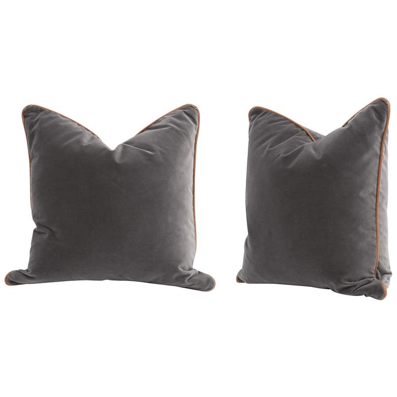 Image 1 The Not So Basic 20 inch Essential Pillow, Dark Dove Velvet, Brown, Set of