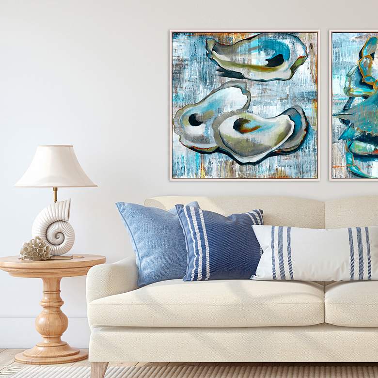 Image 4 The Oyster 40" Square Giclee Framed Canvas Wall Art more views