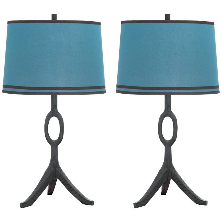 Image 1 The Packwood Blue Driftwood Table Lamp Set of 2