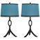 The Packwood Blue Driftwood Table Lamp Set of 2