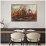 4_The Regatta I" Mixed Media Iron Hand Painted Dimensional Wall Art more views