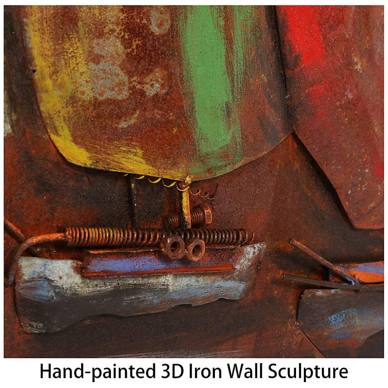 Image 6 The Regatta I" Mixed Media Iron Hand Painted Dimensional Wall Art more views