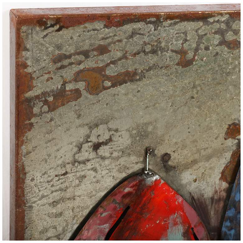 Image 7 The Regatta II" Mixed Media Iron Hand Painted Dimensional Wall Art more views