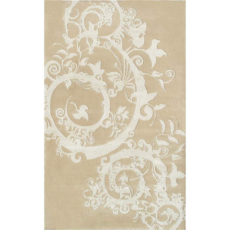 Image 1 The Rug Market 44168 5&#39;x8&#39; Beige and Cream Wool Area Rug
