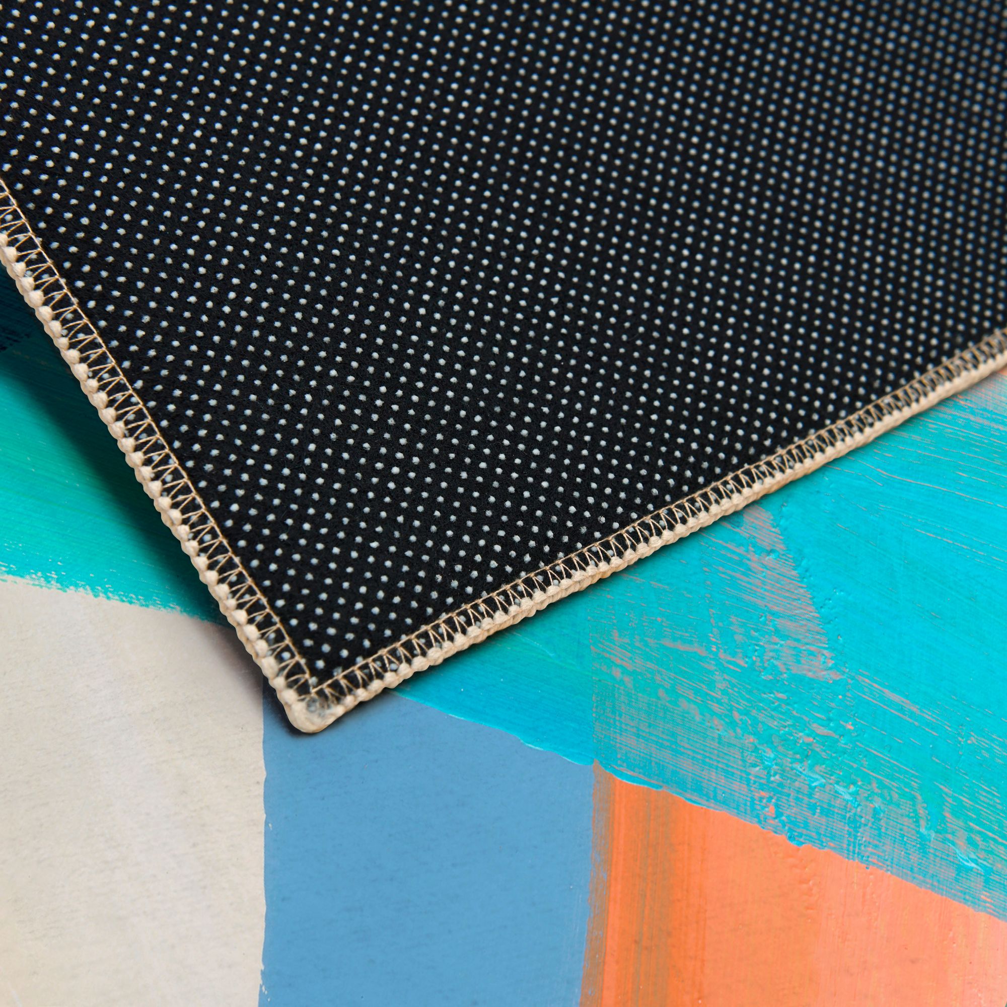 Image 4 The Script II Washable Abstract Art Area Rug size 5'x8' more views