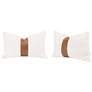 The Split Decision 20" Essential Lumbar Pillow-Boucle Snow, Brown, Set
