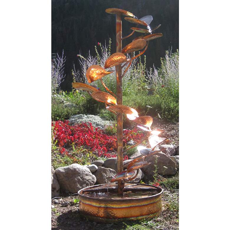 Image 1 The Tree of Life 72" High Indoor-Outdoor Copper Fountain