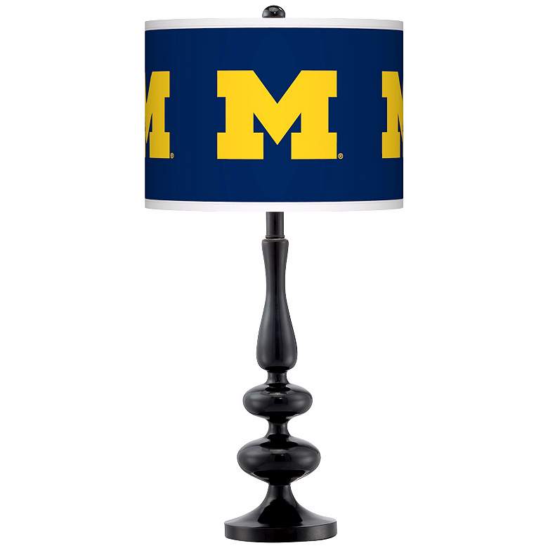 Image 1 The University of Michigan Gloss Black Table Lamp