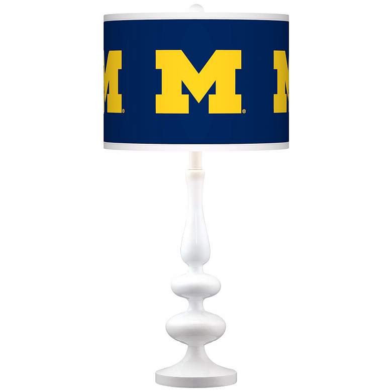 Image 1 The University of Michigan Gloss White Table Lamp