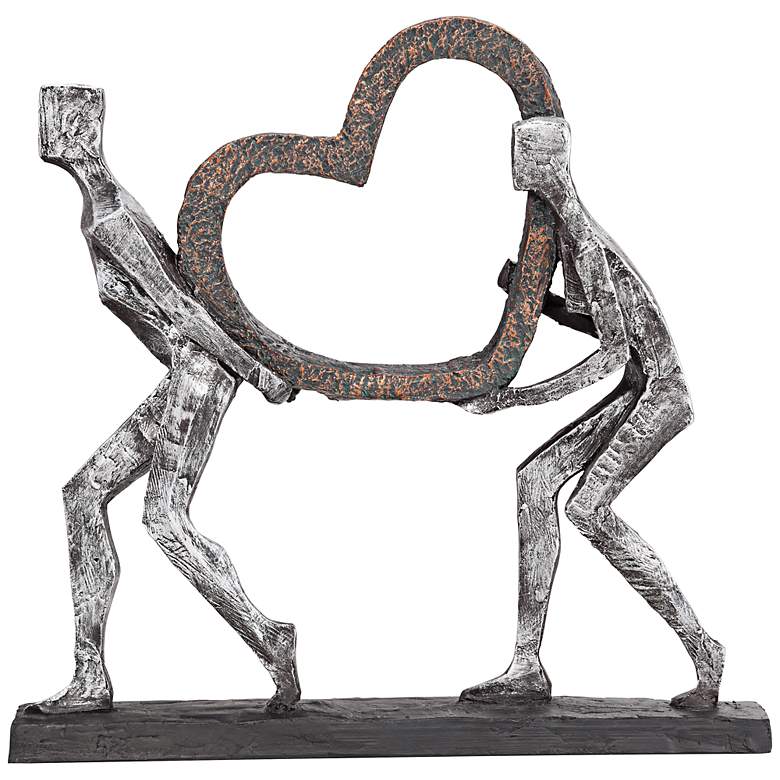 Image 2 The Weight of Love 12" High Figurines and Heart Sculpture