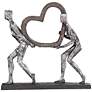The Weight of Love 12" High Figurines and Heart Sculpture