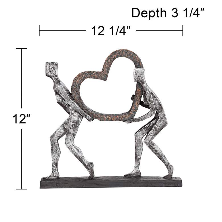 Image 6 The Weight of Love 12" High Figurines and Heart Sculpture more views