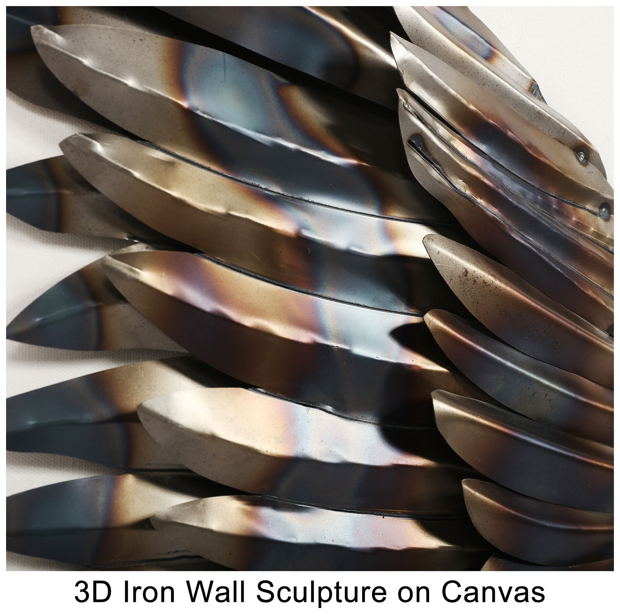Image 7 The Wings" Primo Mixed Media Iron Wall Sculpture on Canvas more views