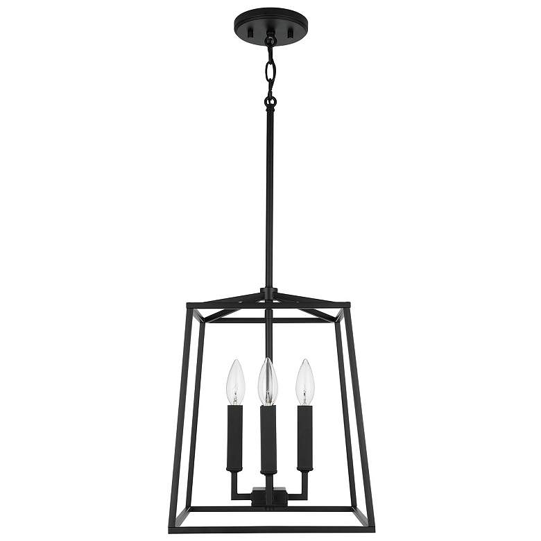 Image 2 Thea 12" Wide Matte Black 4-Light Mini Lantern Foyer Pendant