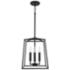 Thea 12" Wide Matte Black 4-Light Mini Lantern Foyer Pendant