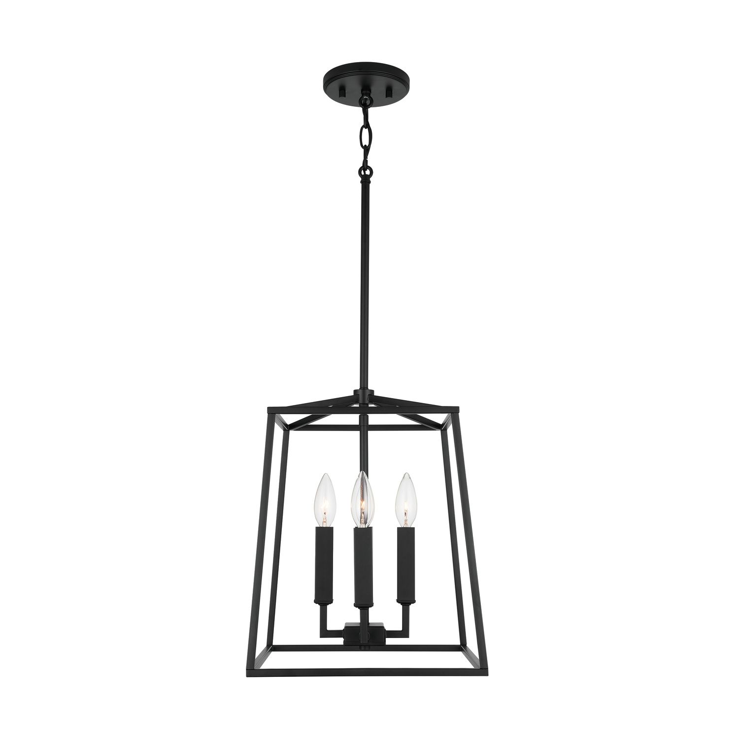 Image 5 Thea 12" Wide Matte Black 4-Light Mini Lantern Foyer Pendant more views