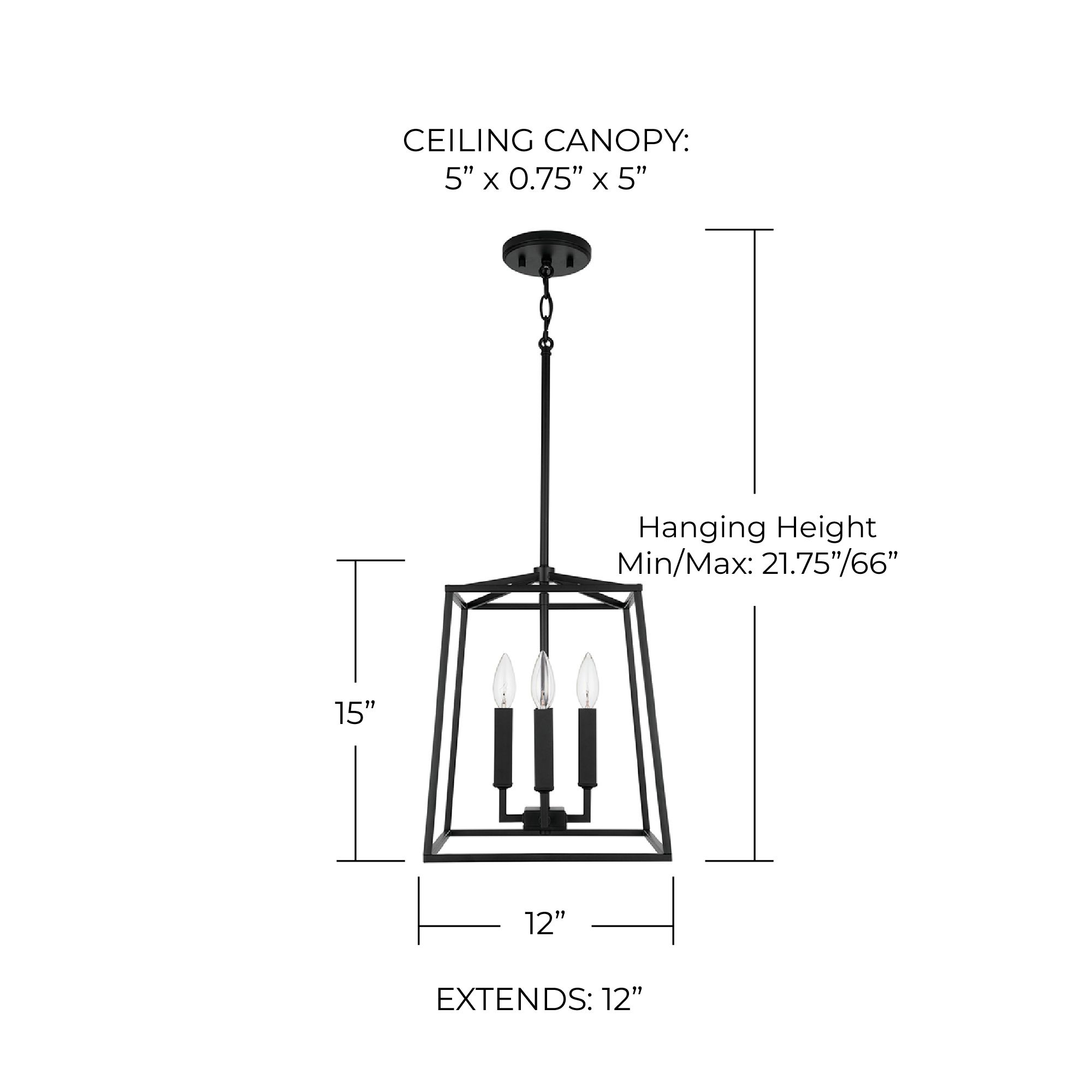 Image 6 Thea 12" Wide Matte Black 4-Light Mini Lantern Foyer Pendant more views