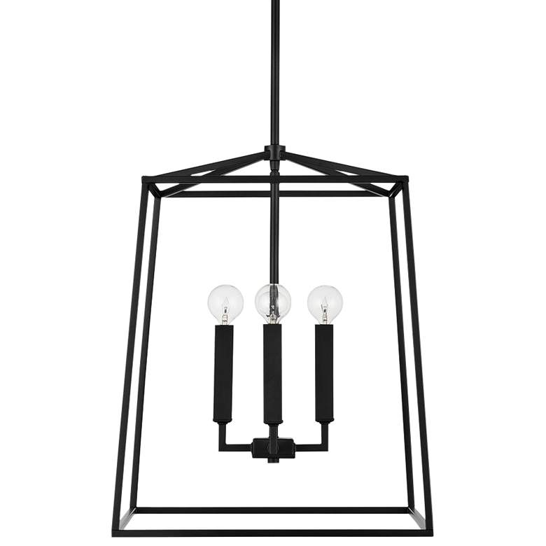 Image 2 Thea 16" Wide Matte Black 4-Light Lantern Foyer Pendant