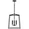 Thea 16" Wide Matte Black 4-Light Lantern Foyer Pendant
