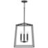 Thea 16" Wide Matte Black 4-Light Lantern Foyer Pendant
