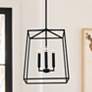 1_Thea 16" Wide Matte Black 4-Light Lantern Foyer Pendant