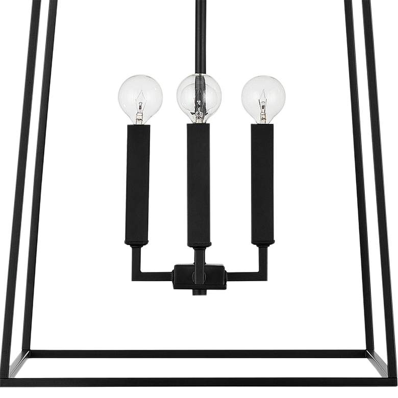 Image 3 Thea 16" Wide Matte Black 4-Light Lantern Foyer Pendant more views