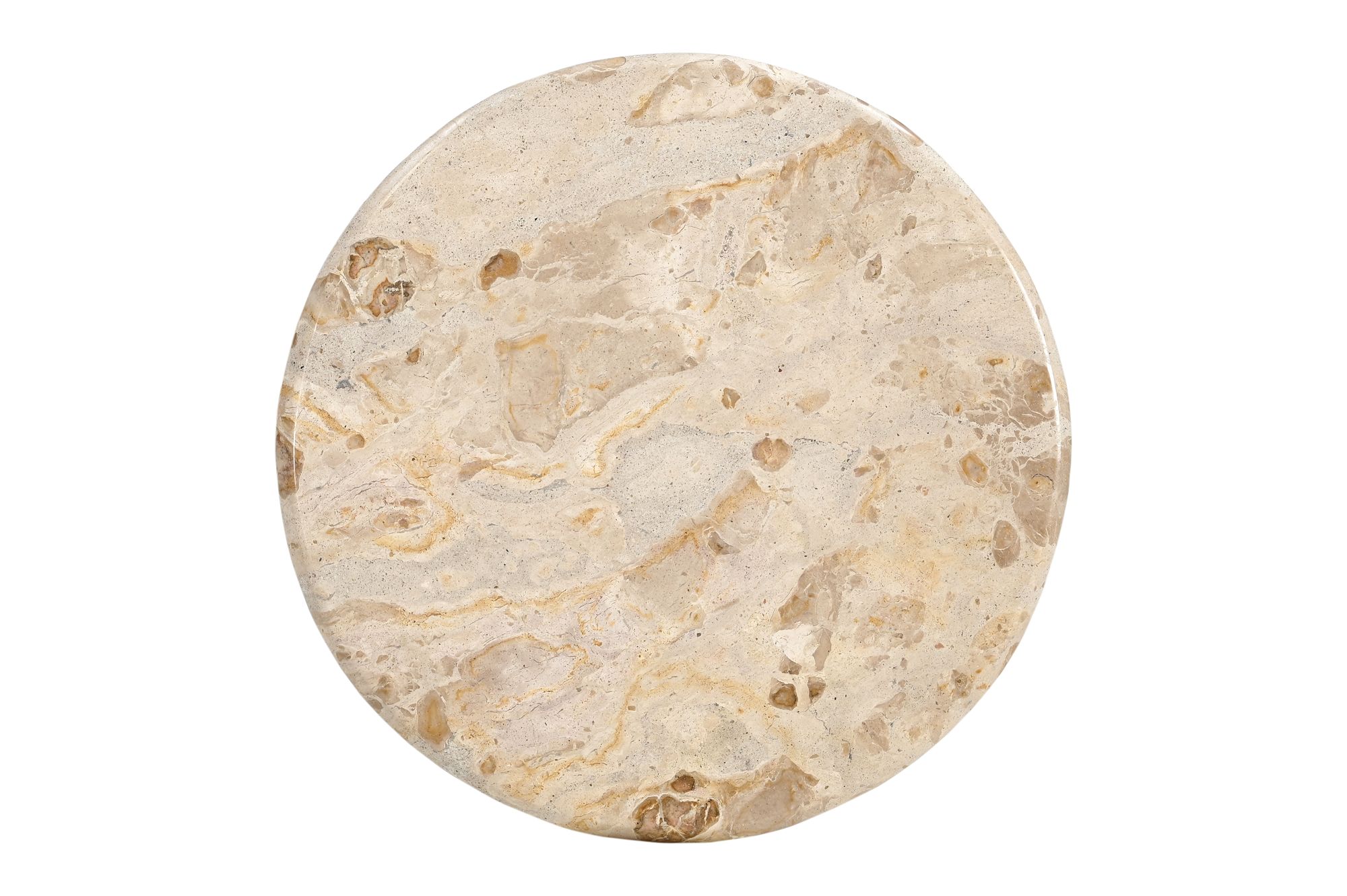 Image 2 Thea 24" High Beige And Antique Nickel Accent Table more views