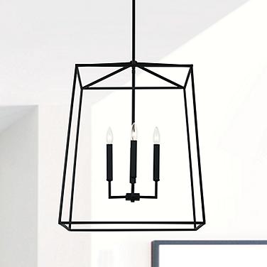 Thea 27 1/2" High Matte Black 4-Light Outdoor Hanging Light