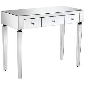Image3 of Thea 39 1/2" Wide 3-Drawer Mirrored Small Desk