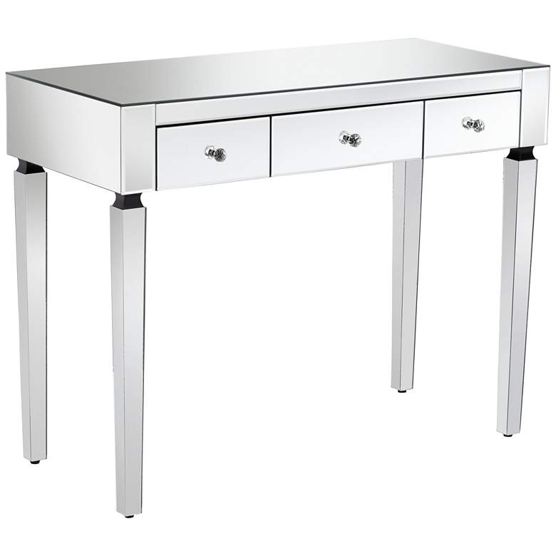 Image 3 Thea 39 1/2 inch Wide 3-Drawer Mirrored Small Desk