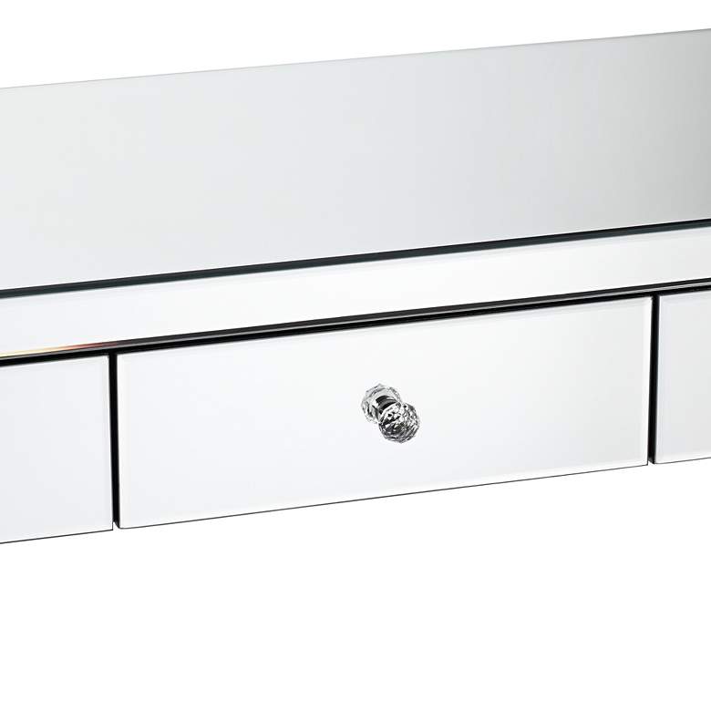 Image 4 Thea 39 1/2 inch Wide 3-Drawer Mirrored Small Desk more views