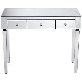 Image5 of Thea 39 1/2" Wide 3-Drawer Mirrored Small Desk more views