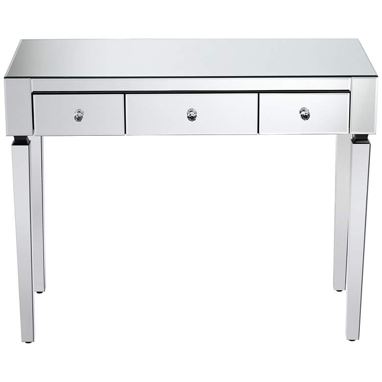 Image 5 Thea 39 1/2 inch Wide 3-Drawer Mirrored Small Desk more views