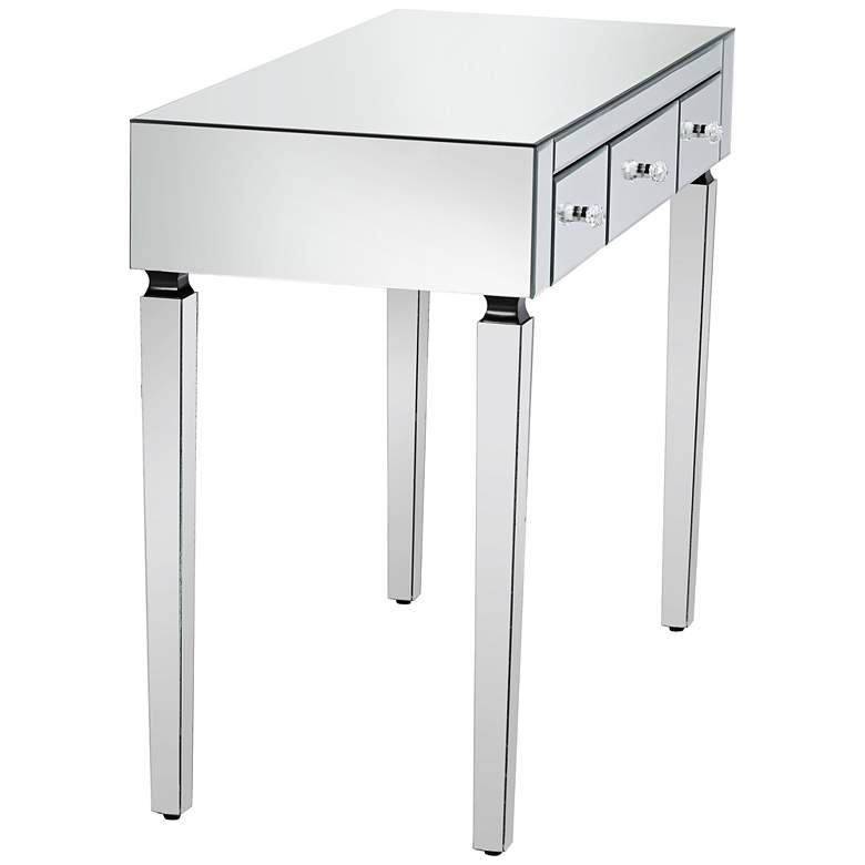 Image 6 Thea 39 1/2 inch Wide 3-Drawer Mirrored Small Desk more views