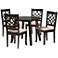 Thea Beige Fabric 5-Piece Dining Table and Chairs Set
