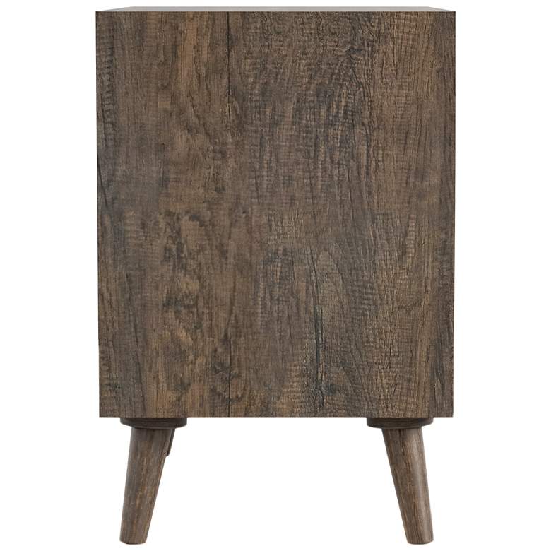 Image 4 Thease Dark Brown 2-Drawer Nightstand with Textured Drawer Front Panels more views