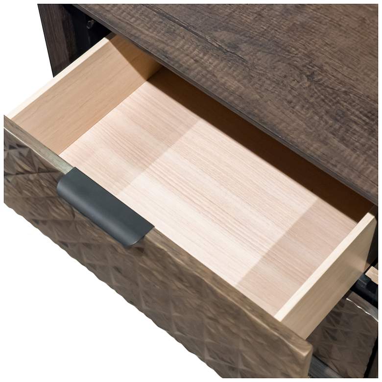 Image 5 Thease Dark Brown 2-Drawer Nightstand with Textured Drawer Front Panels more views