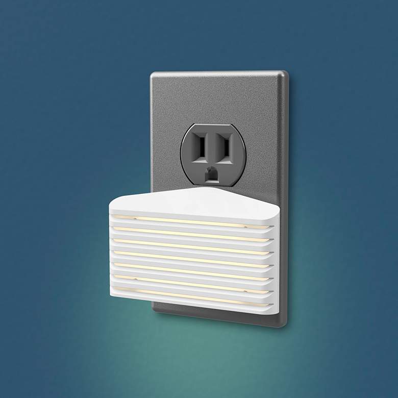 Image 2 Theater 4 1/2" High White Dusk to Dawn LED Path Night Light more views