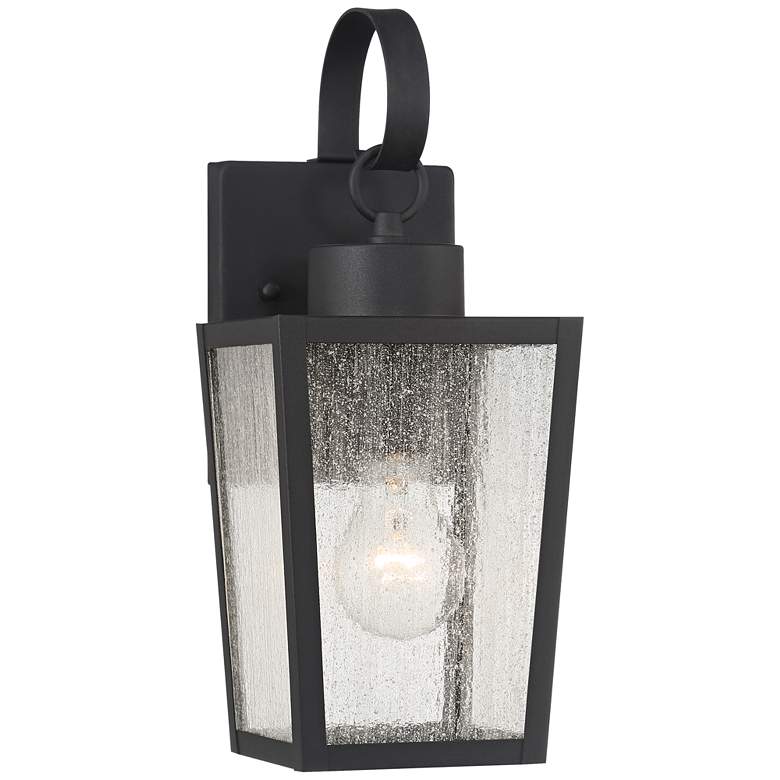 Image 2 Thebes 13 1/4" High Textured Black Outdoor Wall Light