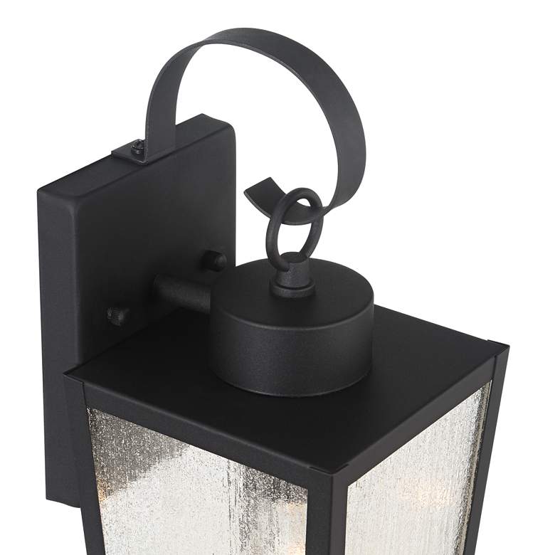 Image 3 Thebes 13 1/4" High Textured Black Outdoor Wall Light more views