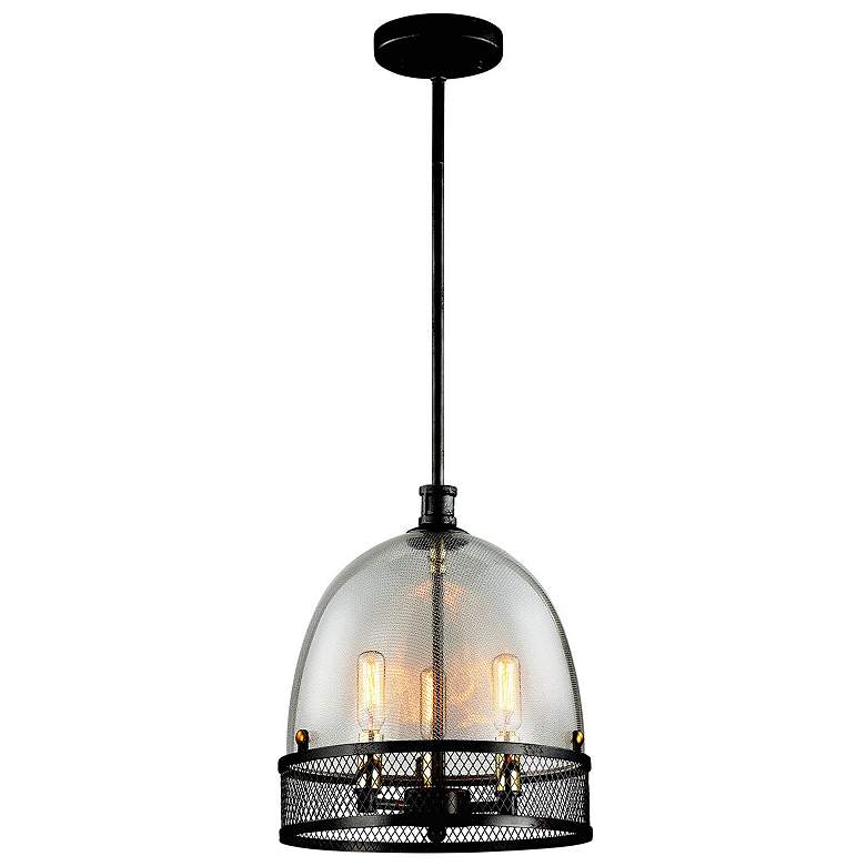 Image 1 Theia 3-Light 11 Inch Boutique Dome Dark Bronze Pendant Light